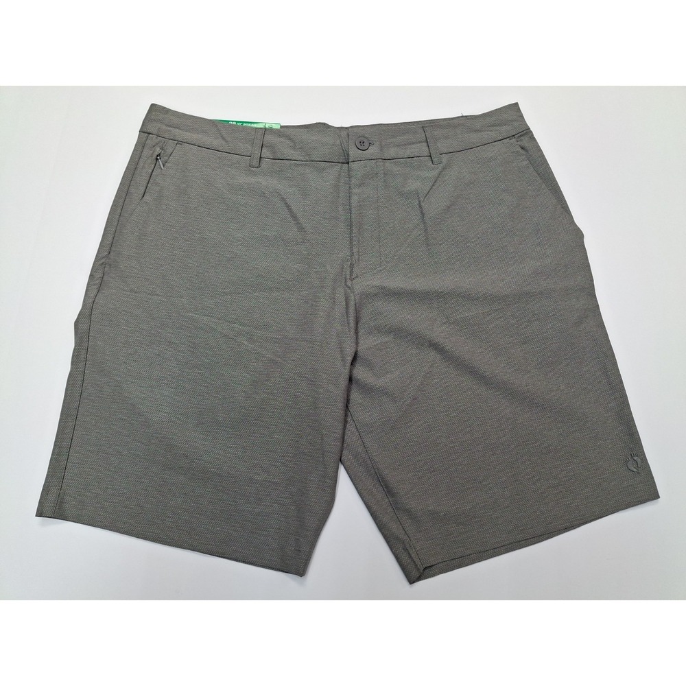 Hang Ten Hybrid Walk Shorts Men 10" Inseam 4-Way Stretch, Gray, 38, New